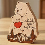 Our First Father's Day Together - Daddy Bear & Baby Bear Cub - Forest Style - Personalized Puzzle