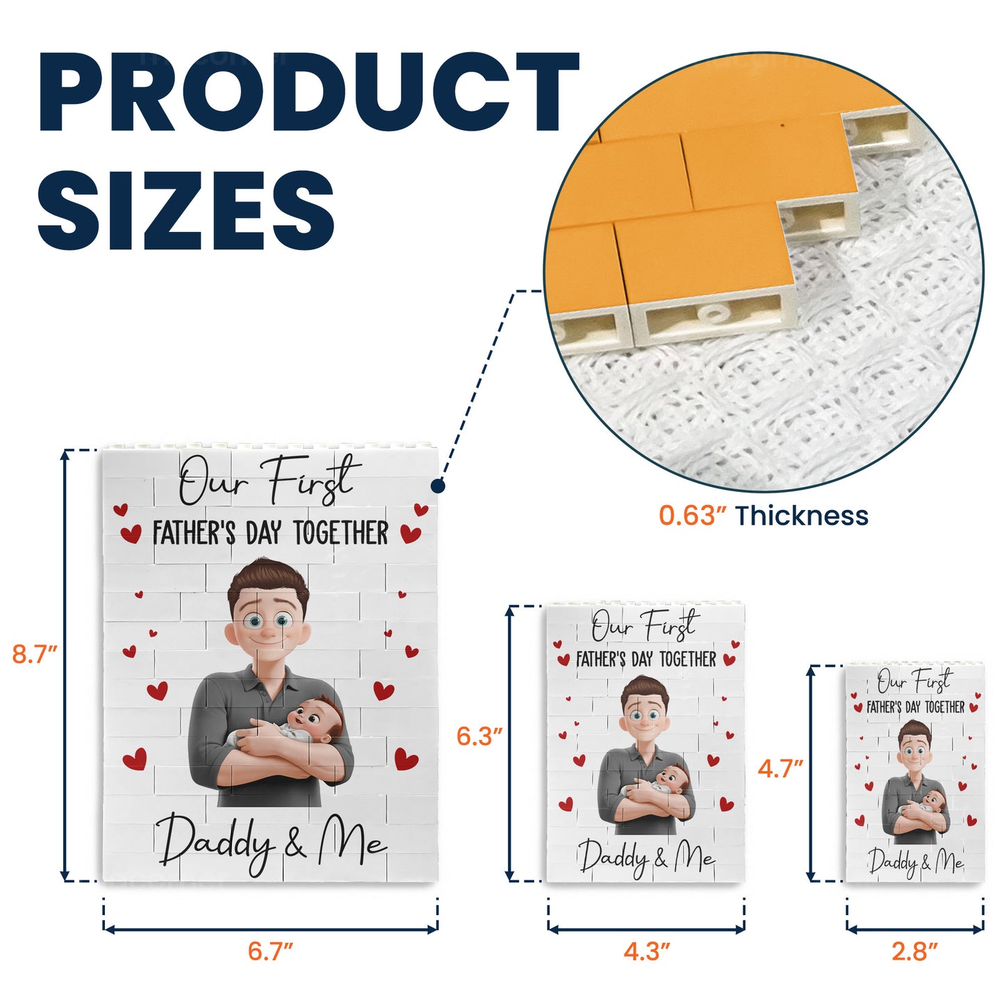 Our First Father's Day Together - Personalized Building Brick