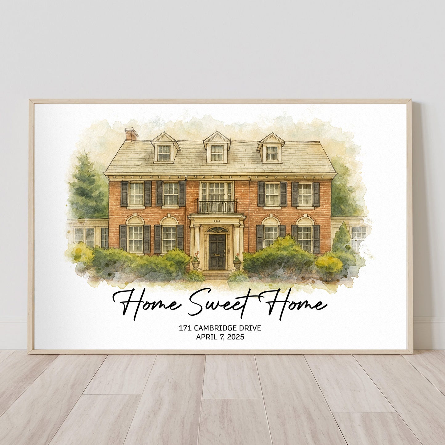Our First Home Watercolor Art - Personalized Photo Poster