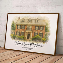 Our First Home Watercolor Art - Personalized Photo Poster