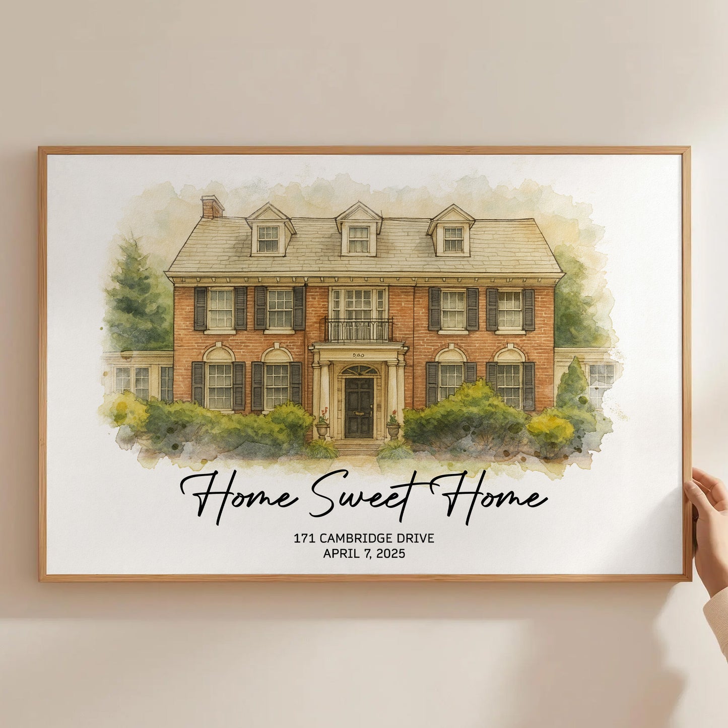 Our First Home Watercolor Art - Personalized Photo Poster