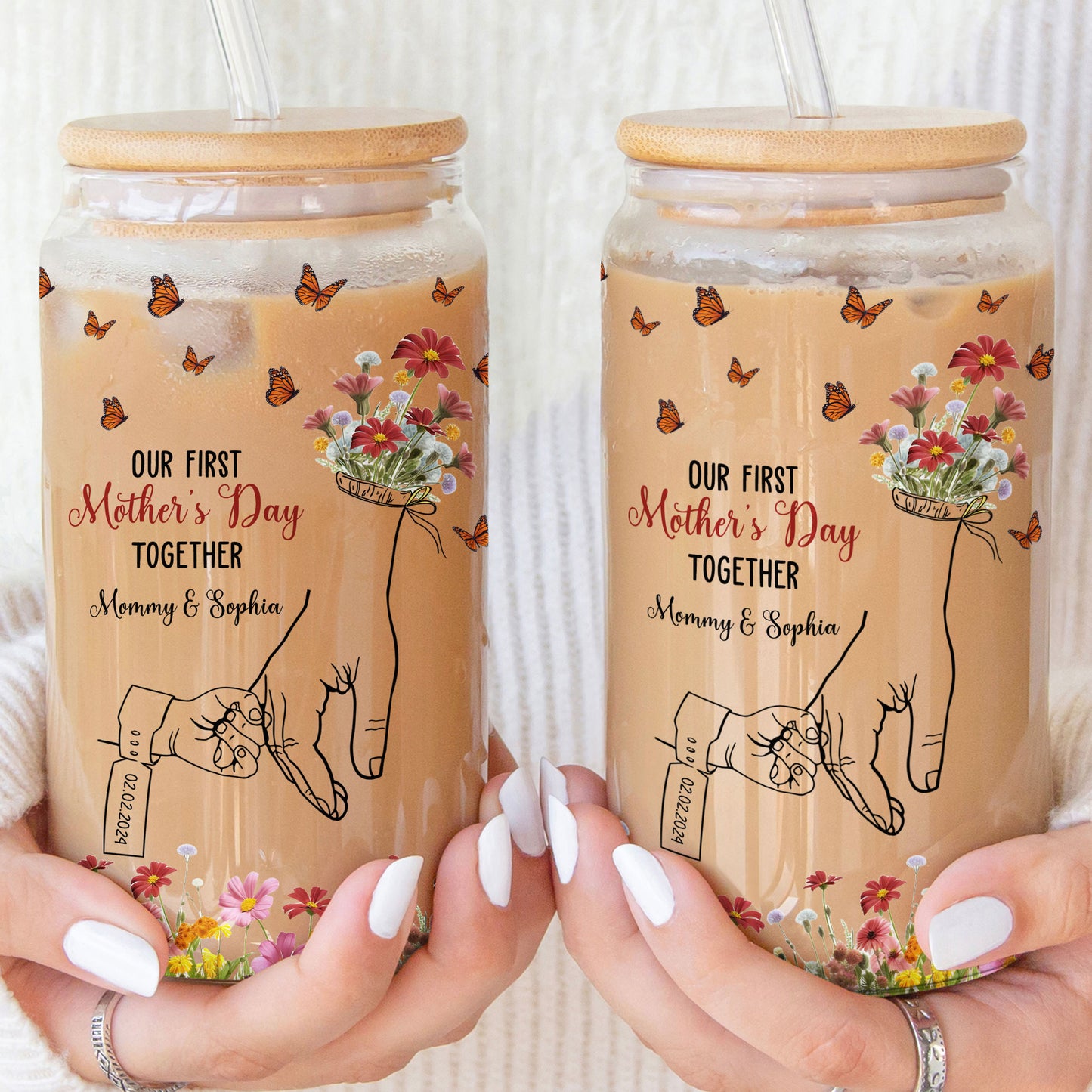 Our First Mother's Day Together - Personalized Glass Cup
