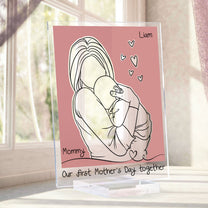 Our First Mother's Day Together Line Art - Personalized Acrylic Plaque