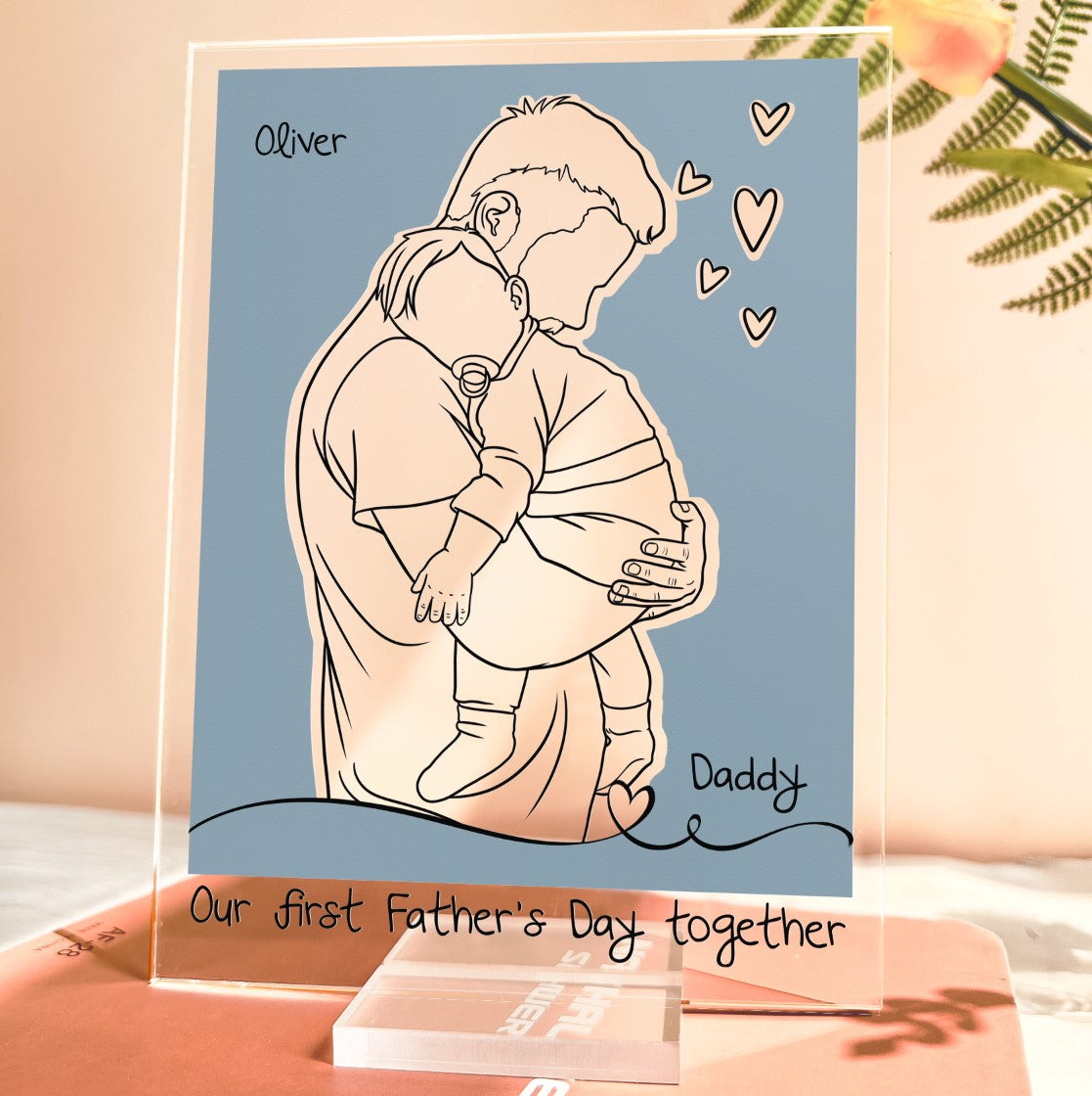 Our First Mother's Day Together Line Art - Personalized Acrylic Plaque
