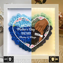 Our First Mother's Day Together - Personalized Flower Shadow Box With LED Light