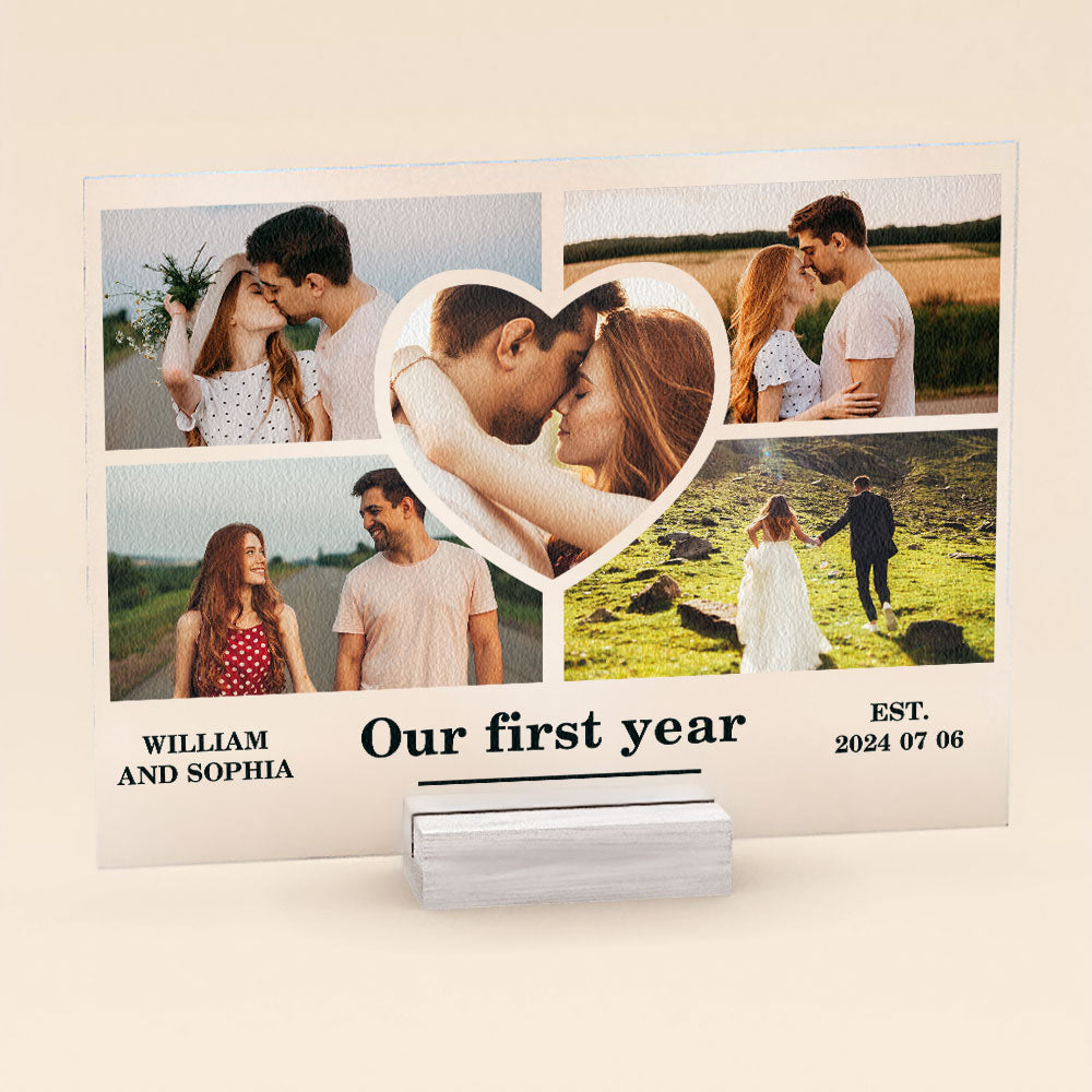 Our First Year - Personalized Acrylic Photo Plaque