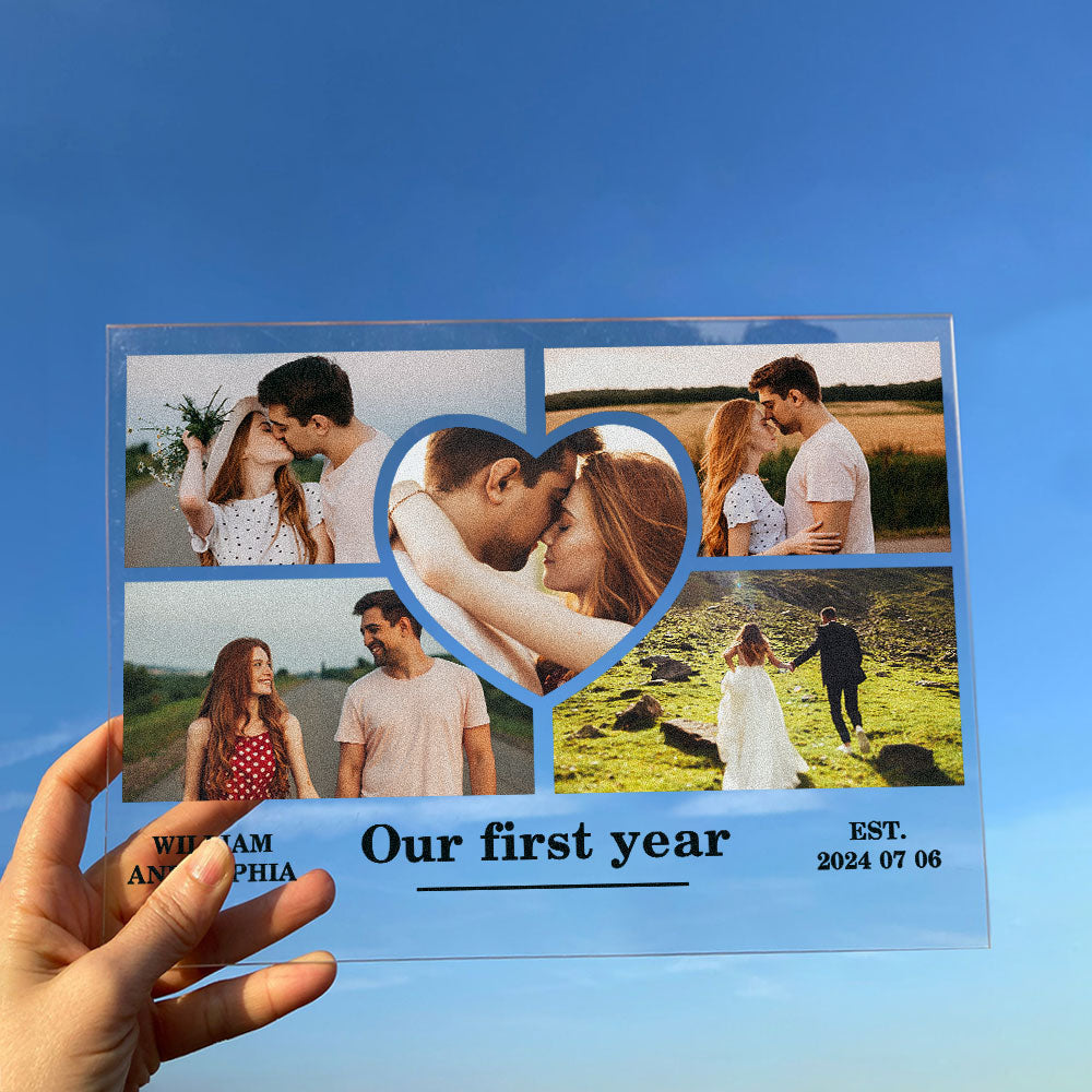 Our First Year - Personalized Acrylic Photo Plaque