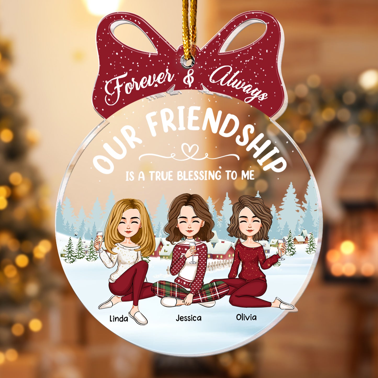 Our Friendship Is A True Blessing To Me - Personalized Acrylic Ornament