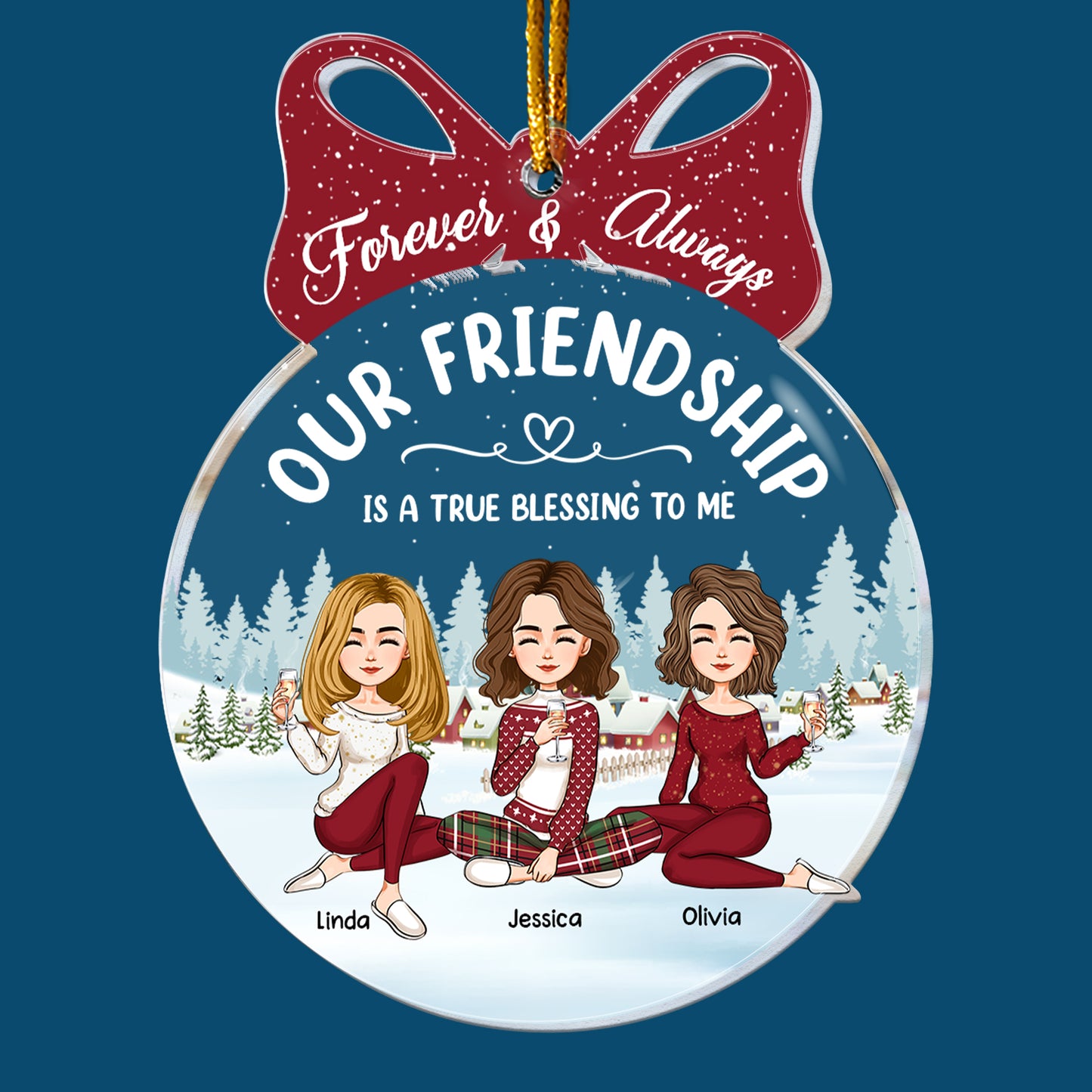 Our Friendship Is A True Blessing To Me - Personalized Acrylic Ornament