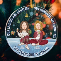 Our Friendship Is Endless Besties Forever - Personalized Acrylic Ornament