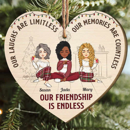 Our Friendship Is Endless Friends Ornament - Personalized Wooden Ornament