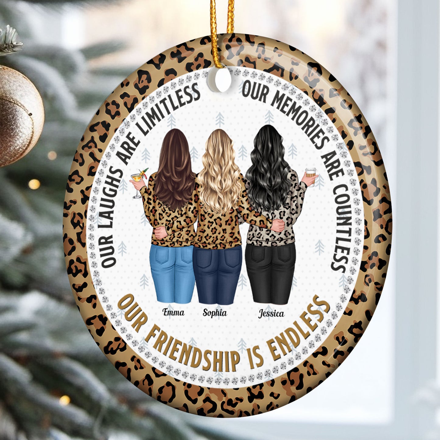 Our Friendship Is Endless Gift For Friend - Personalized Ceramic Ornament
