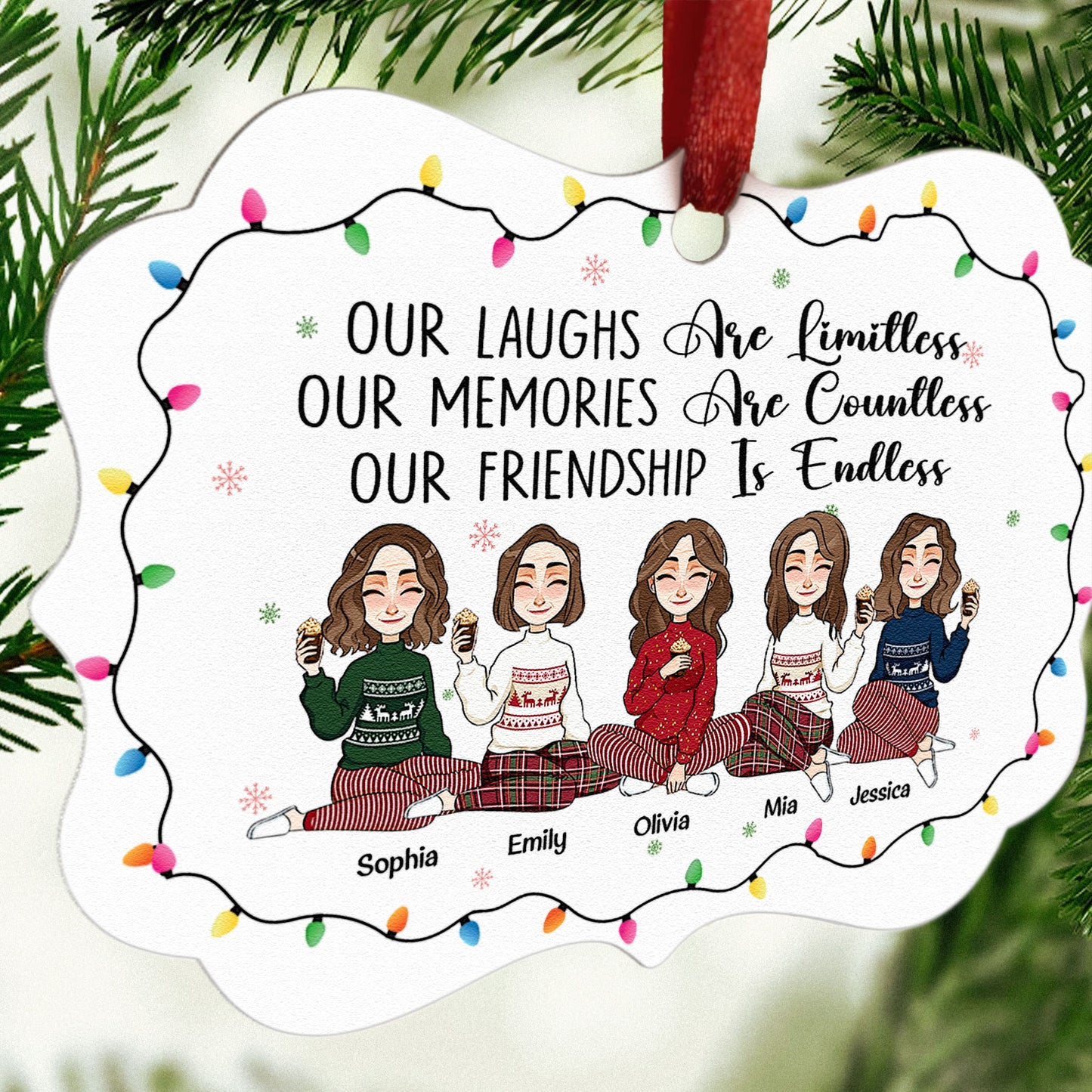 Our Friendship Is Endless - Personalized Aluminum Ornament