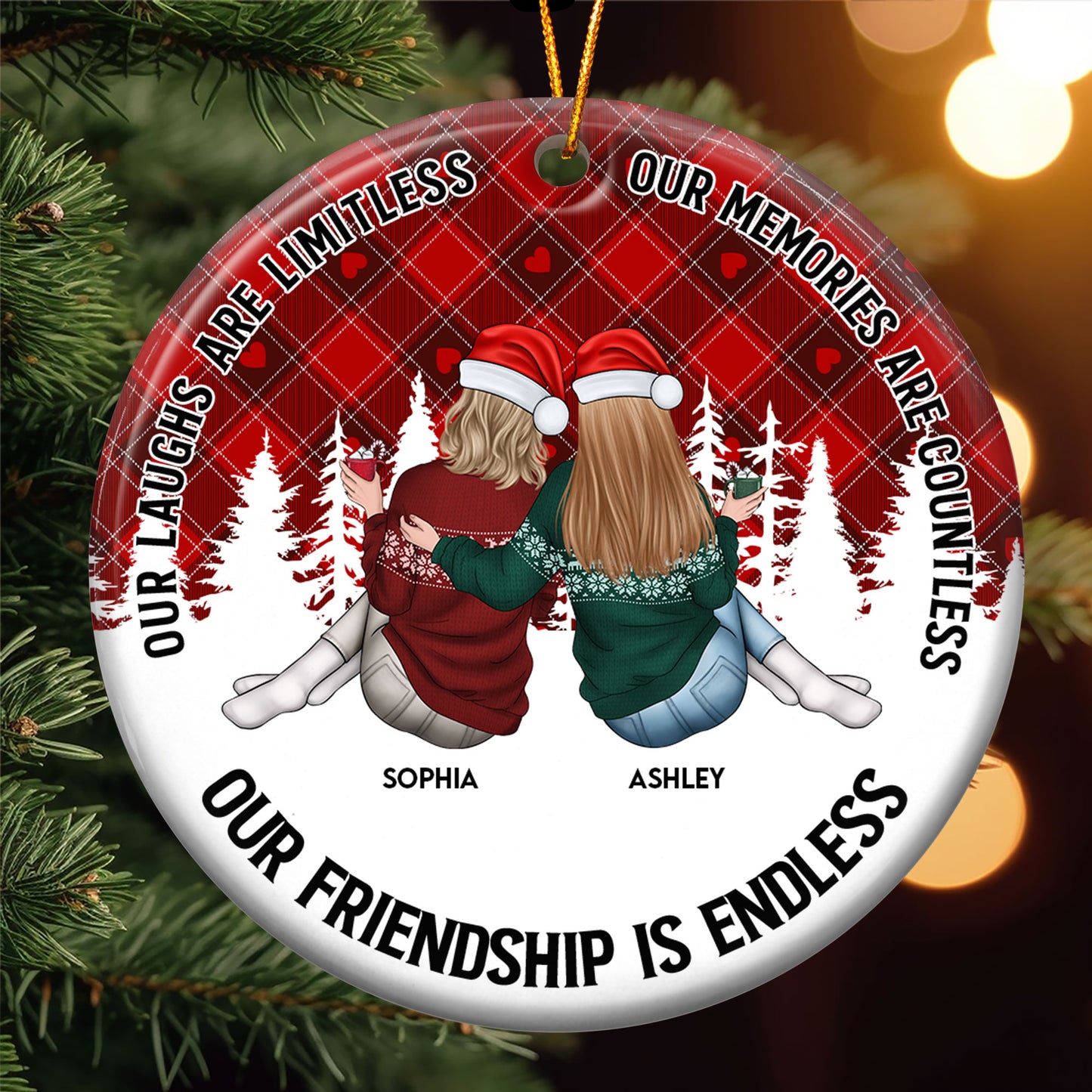 Our Friendship Is Endless - Personalized Ceramic Ornament