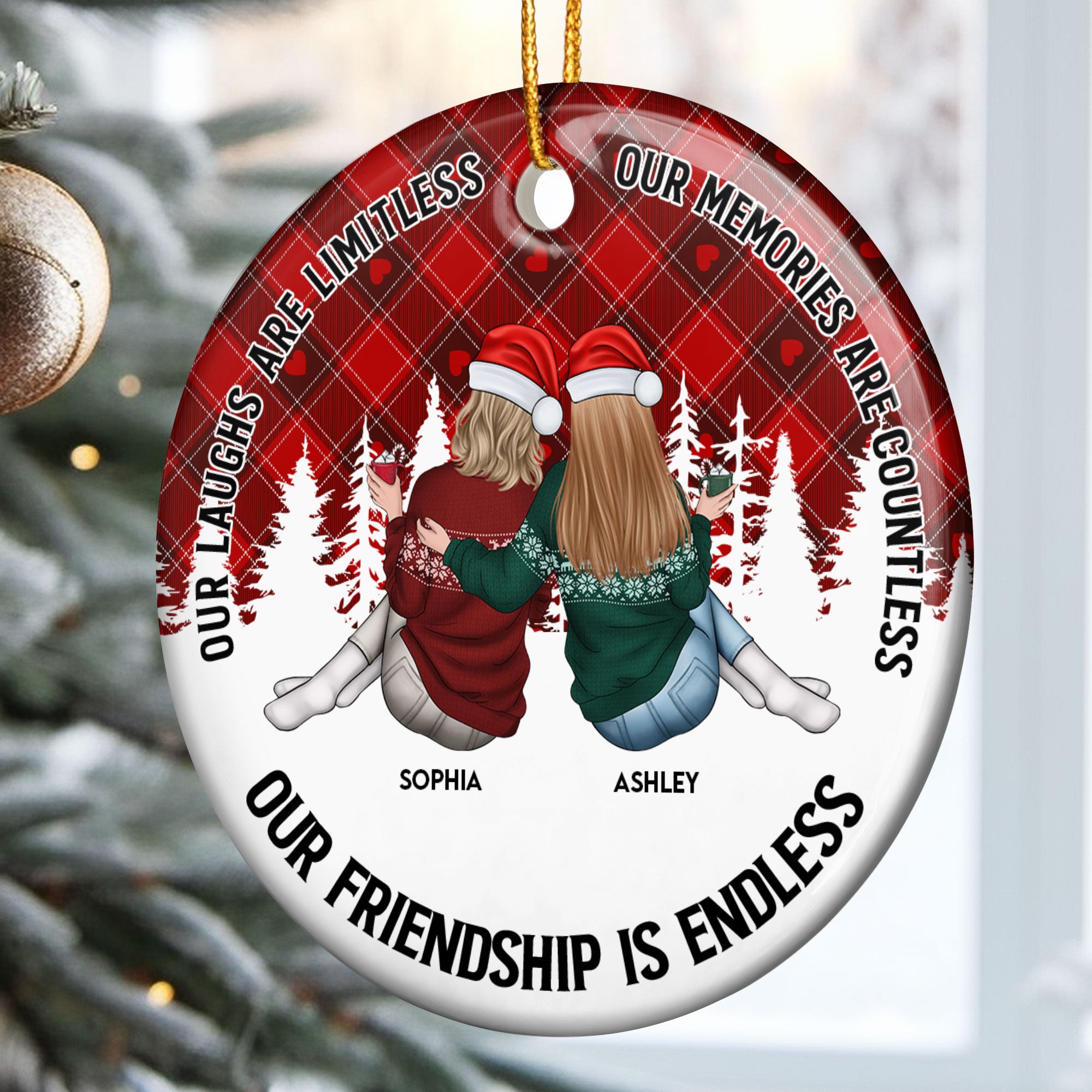 Our Friendship Is Endless - Personalized Ceramic Ornament