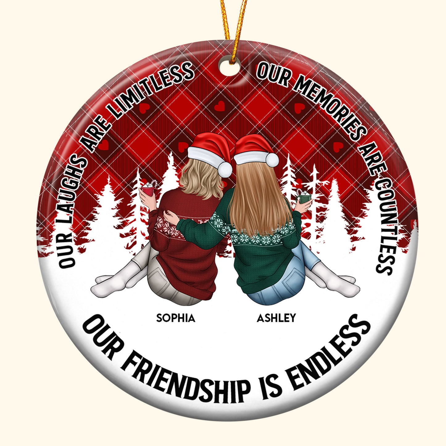 Our Friendship Is Endless - Personalized Ceramic Ornament