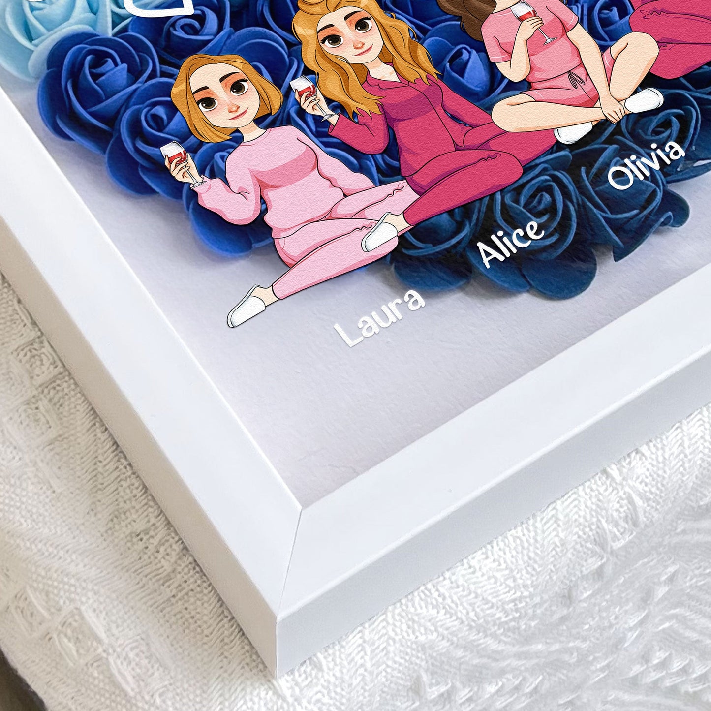 Our Friendship Is Endless - Personalized Flower Shadow Box