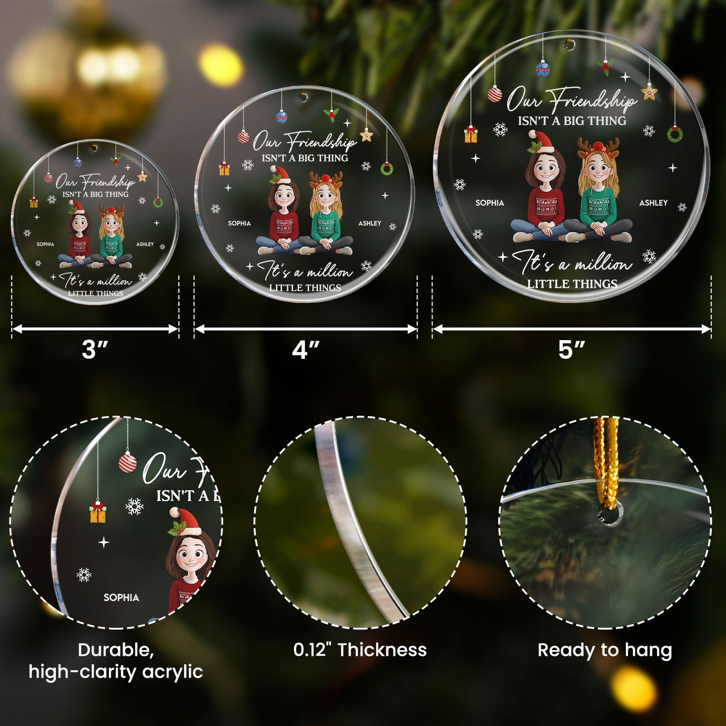 Our Friendship Isn't A Big Thing It's A Million Little Things - Personalized Acrylic Ornament