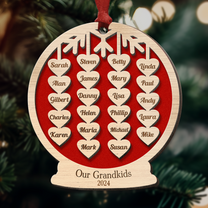 Our Grandkids Christmas Ball 2024 - Personalized Wooden Ornament