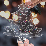 Our Grandkids Tree With Names - Personalized Acrylic Ornament - Gift For Grandma