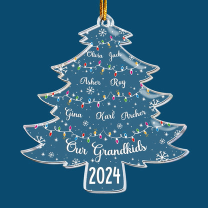 Our Grandkids Tree With Names - Personalized Acrylic Ornament - Gift For Grandma