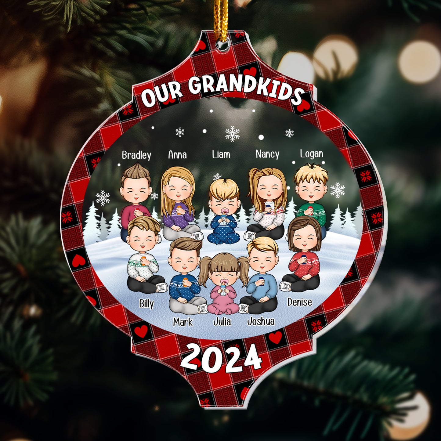 Our Grandkids - Personalized Acrylic Ornament - Bauble Shaped