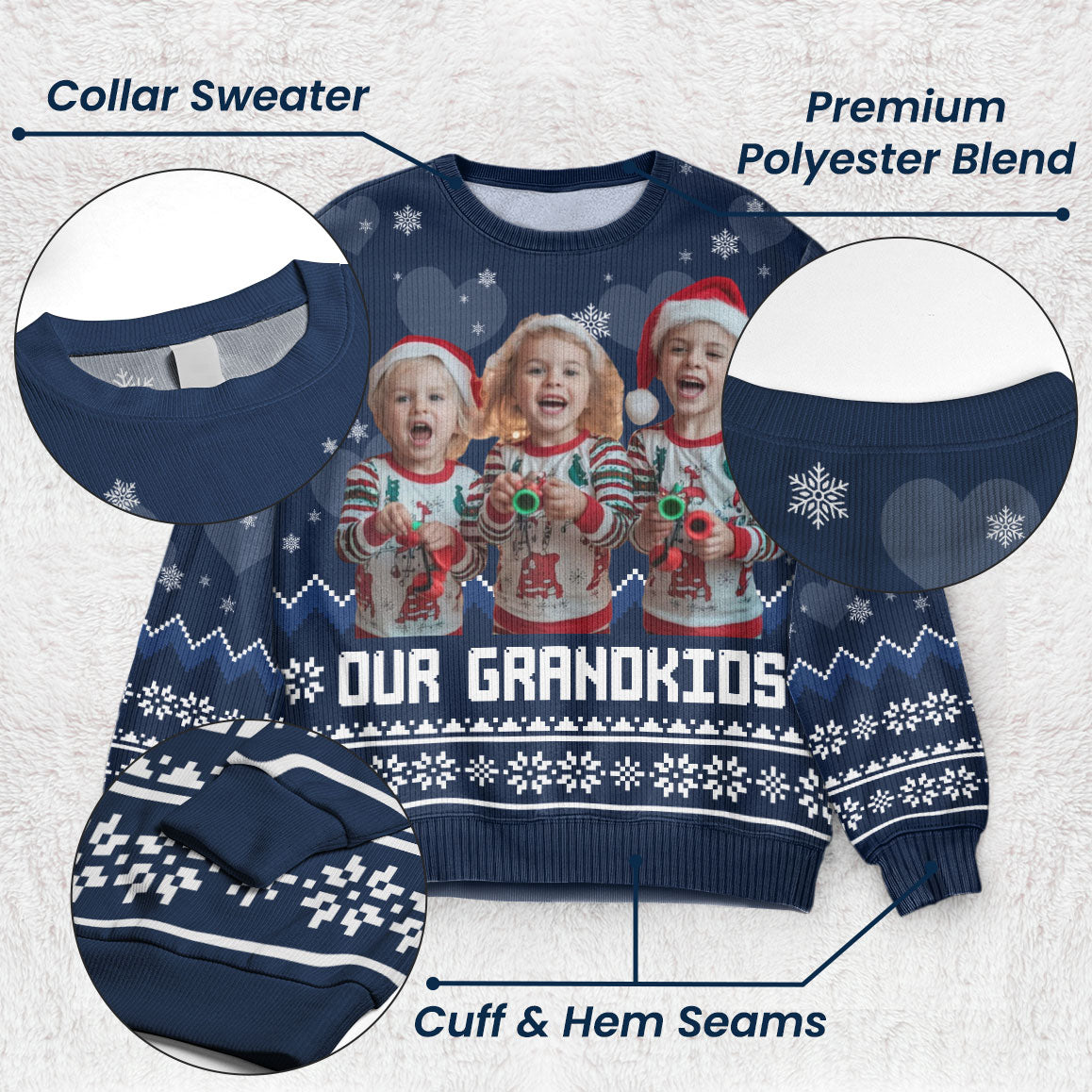 Our Grandkids - Personalized Photo Ugly Sweater