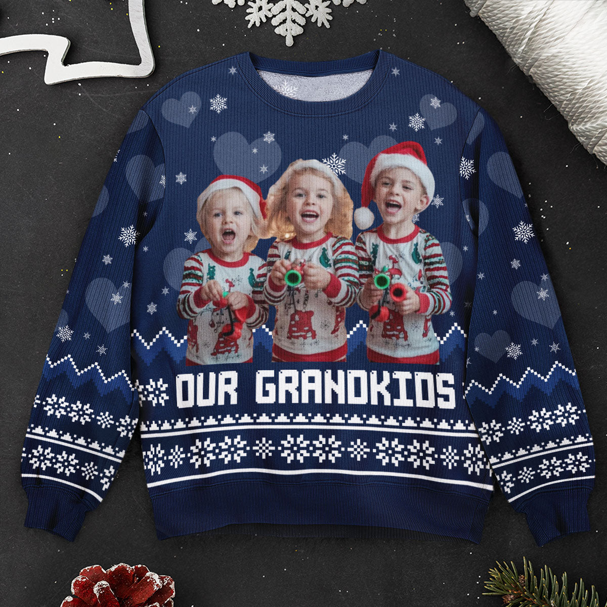 Our Grandkids - Personalized Photo Ugly Sweater
