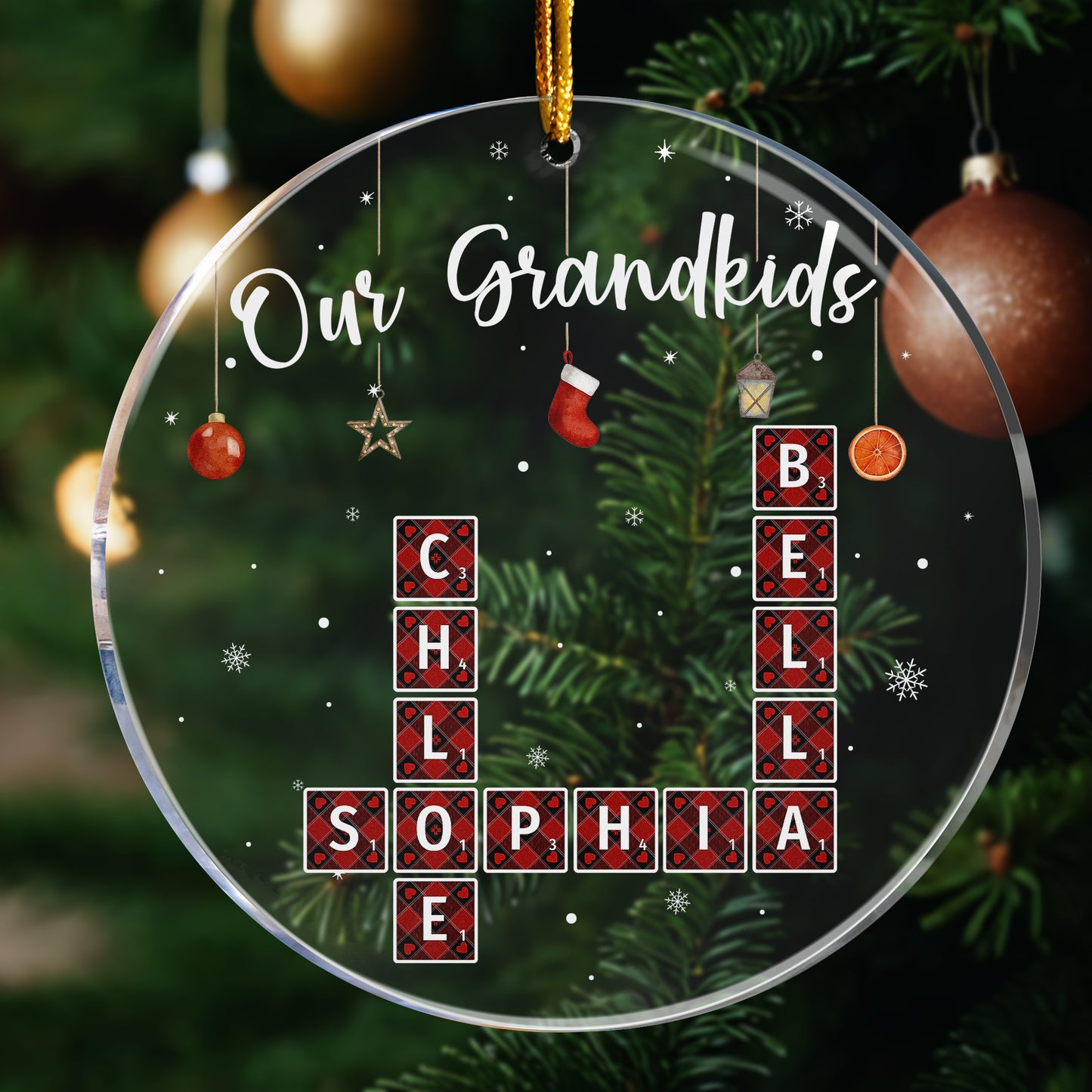 Our Grandkids Scrabble Custom Name - Personalized Acrylic Ornament