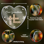Our Grandkids Scrabble - Personalized Heart Glass Ornament