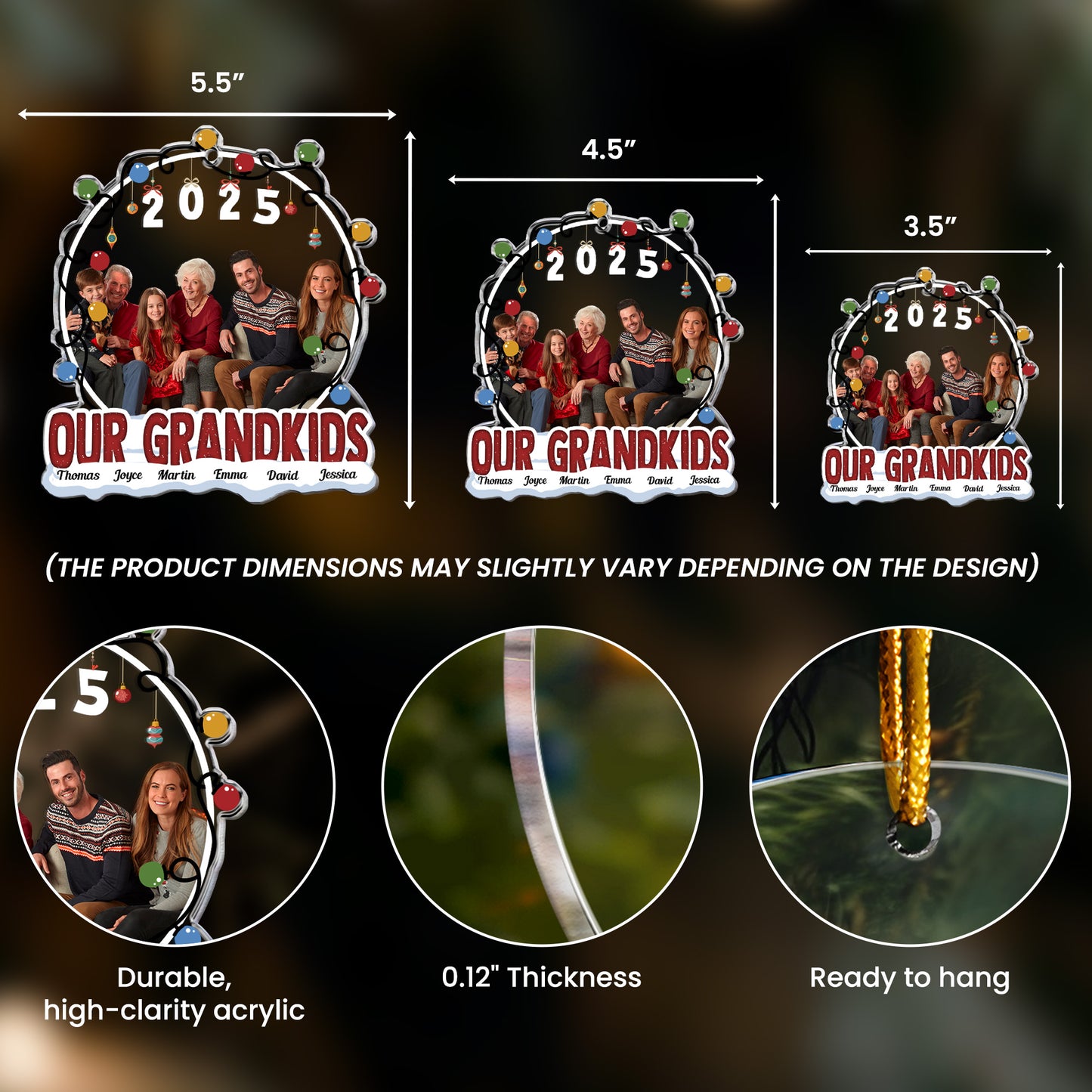 Our Grandkids - Personalized Acrylic Photo Ornament