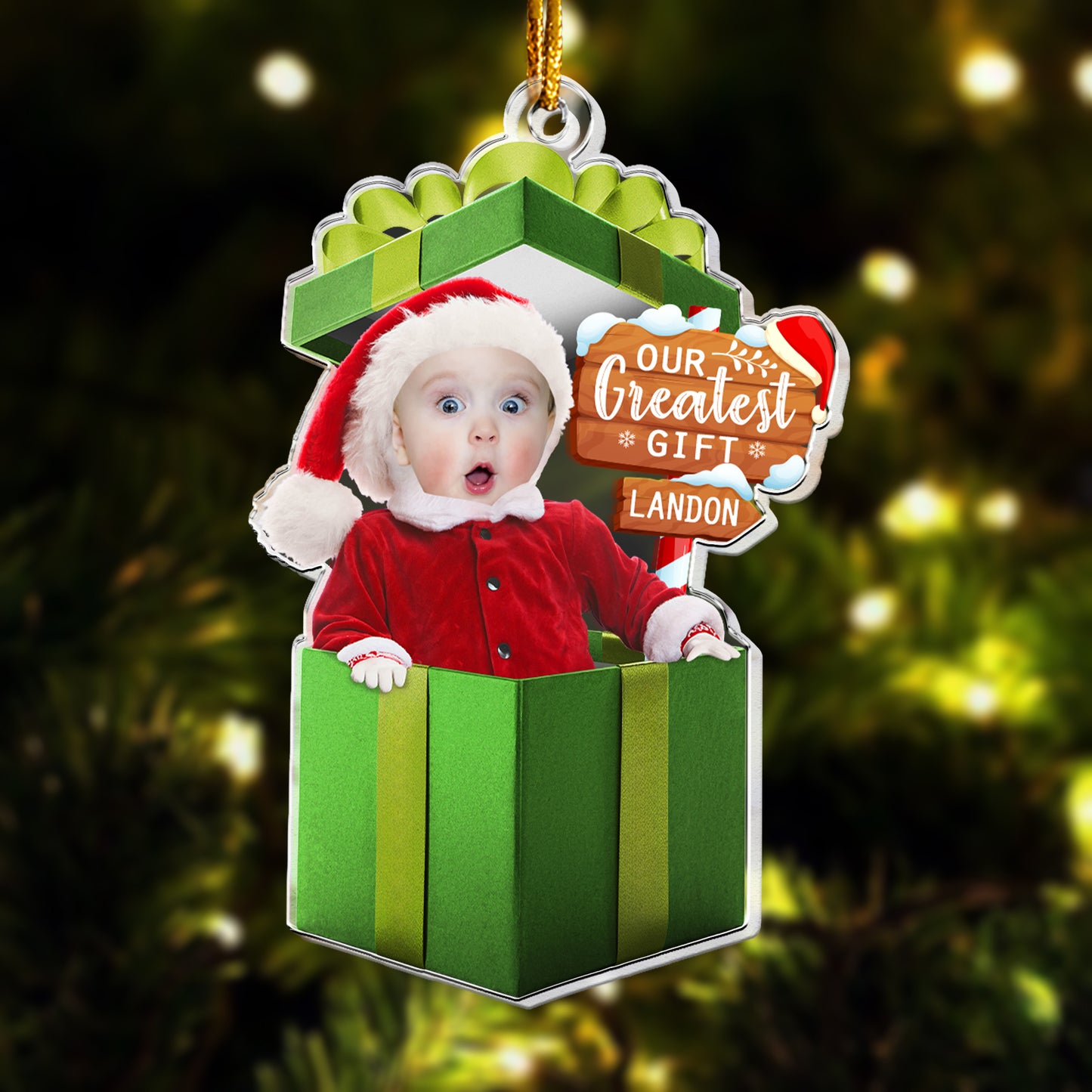 Our Greatest Gift - Personalized Acrylic Photo Ornament