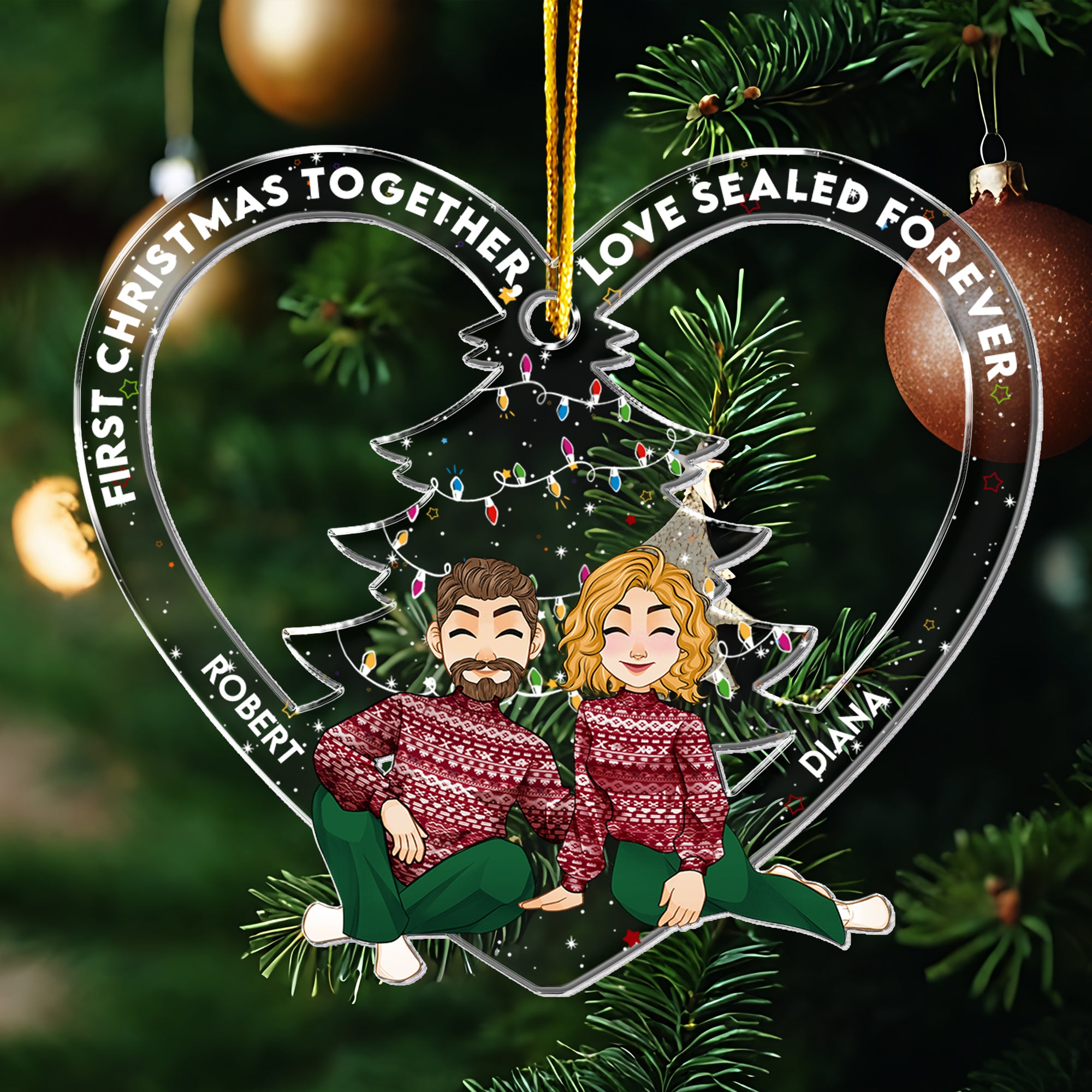 Our Hearts Become One - Personalized Acrylic Ornament