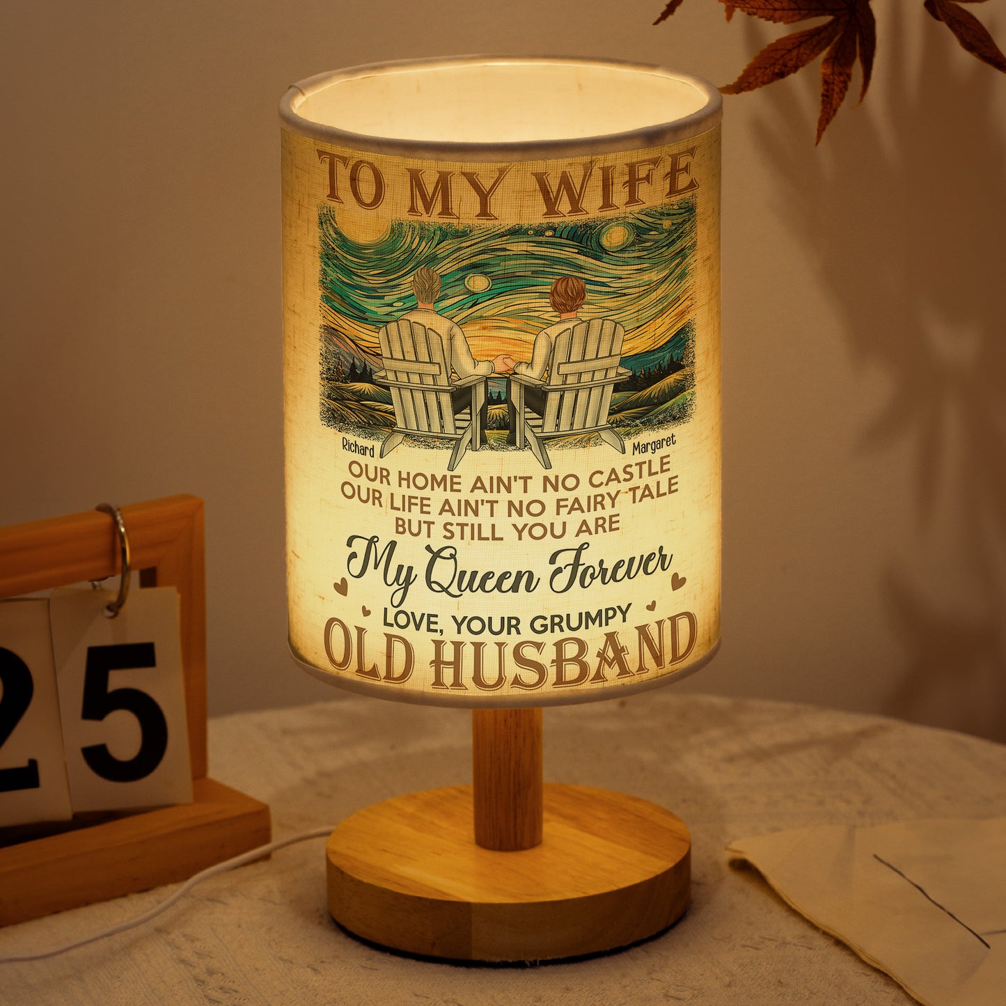 Our Home Ain't No Castle Couple Gift - Personalized Fabric Lamp