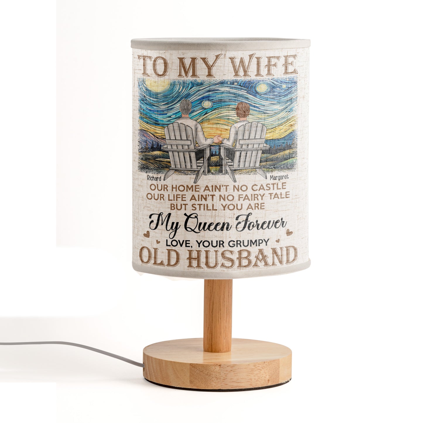 Our Home Ain't No Castle Couple Gift - Personalized Fabric Lamp