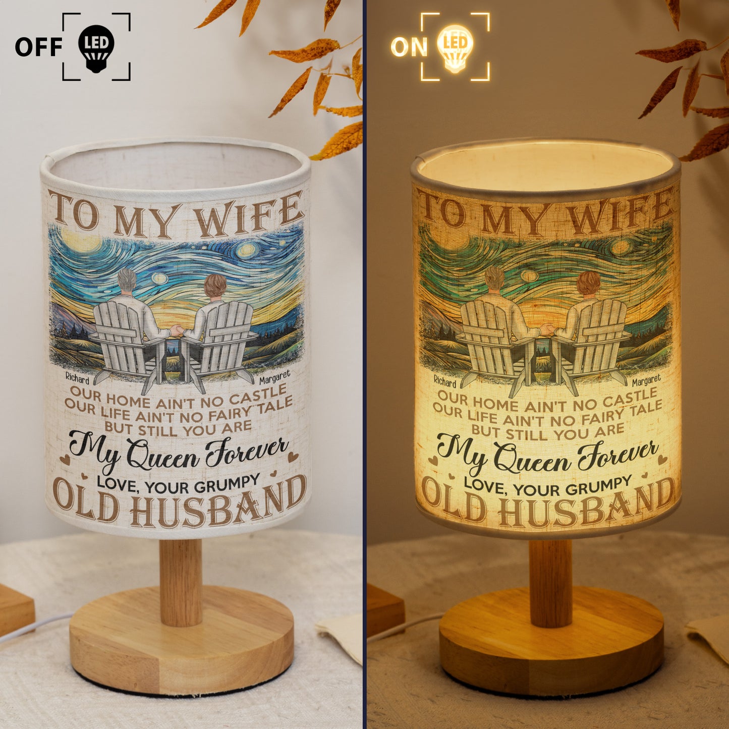 Our Home Ain't No Castle Couple Gift - Personalized Fabric Lamp