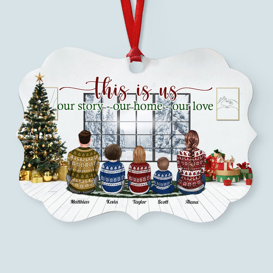 Our Home Our Love - Personalized Alumium Ornament - Christmas Gifts For Family, Wife, Husband, Mom, Dad