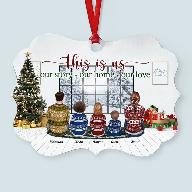 Our Home Our Love - Personalized Alumium Ornament - Christmas Gifts For Family, Wife, Husband, Mom, Dad