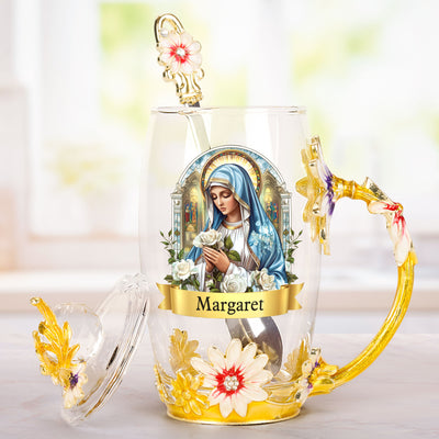 Our Lady Of Fatima Virgin Mary - Personalized Enamel Flower Tea Cup