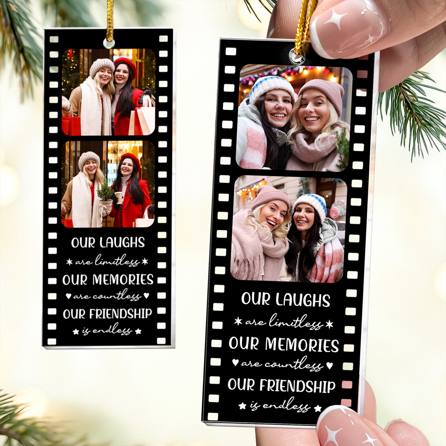 Our Laughs Are Limitless Bestie - Personalized Acrylic Photo Ornament