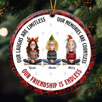 Our Laughs Are Limitless Friendship Christmas Gift - Personalized Ceramic Ornament