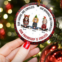 Our Laughs Are Limitless Friendship Christmas Gift - Personalized Ceramic Ornament