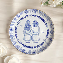 Our Laughs Are Limitless Friendship Gift Toile De Jouy - Personalized Jewelry Dish