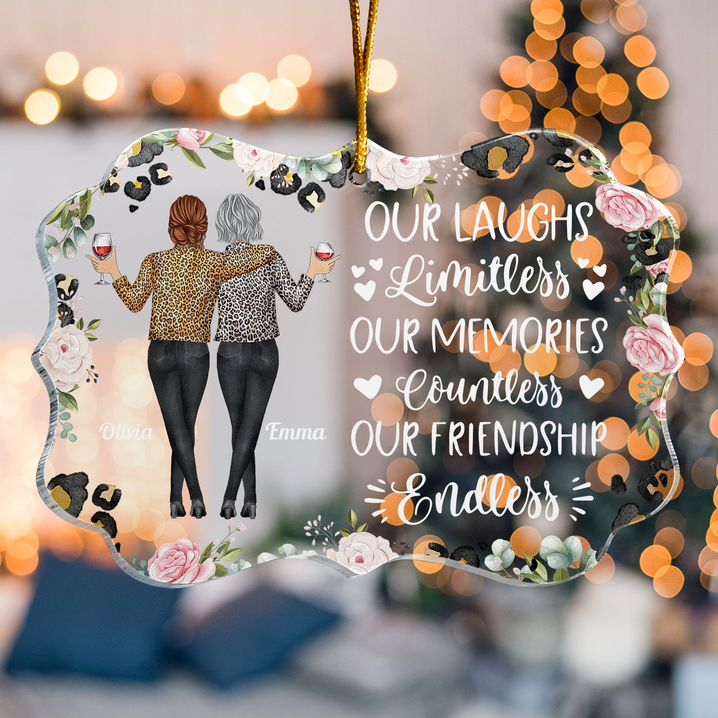 Our Laughs Are Limitless Our Friendship Is Endless - Personalized Acrylic Ornament