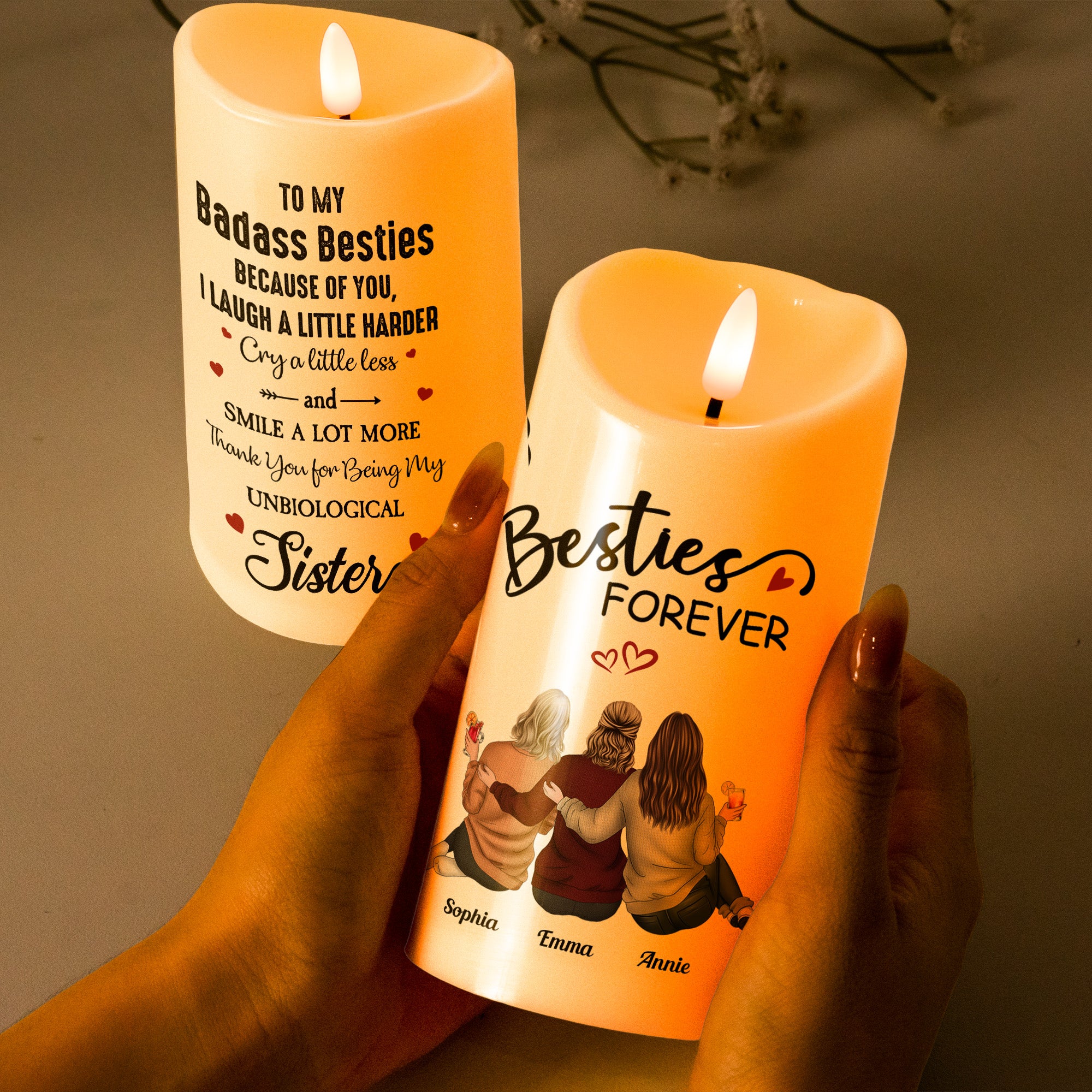 Our Laughs Are Limitless Our Memories Are Countless - Personalized LED Candle