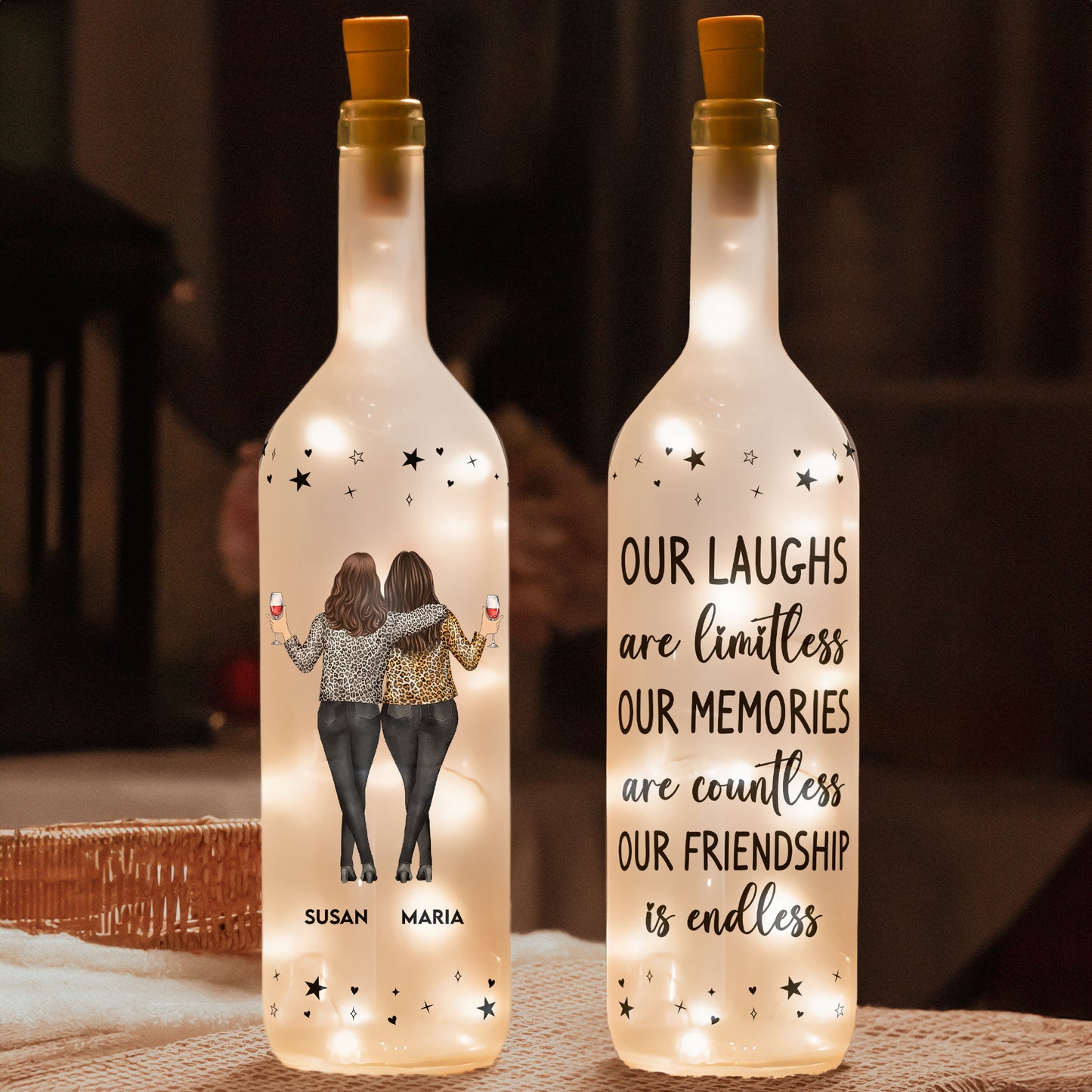 Our Laughs Are Limitless - Personalized Bottle Lamp