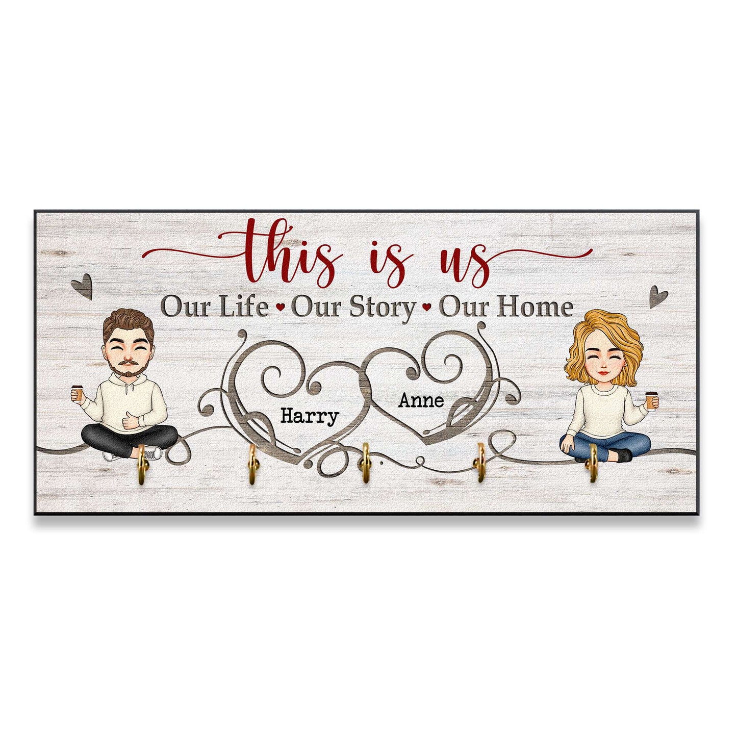 Our Life Our Story Our Home - Personalized Key Holder