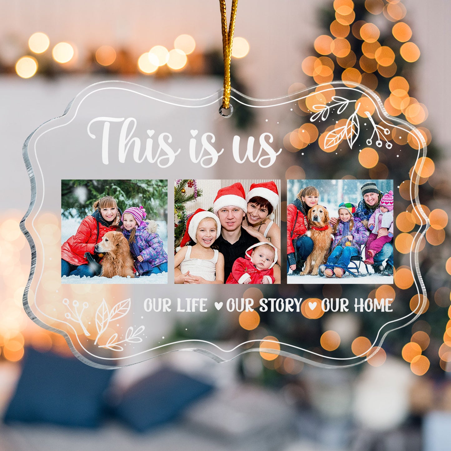 Our Life. Our Story. Our Home - Personalized Acrylic Photo Ornament