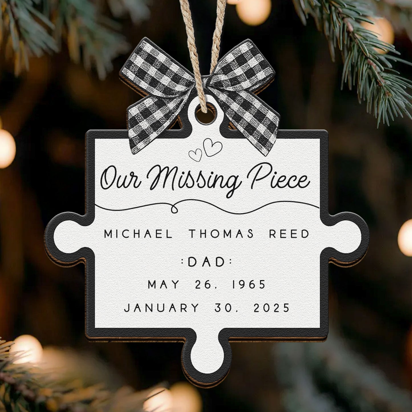 Our Missing Piece - Personalized Wooden Ornament