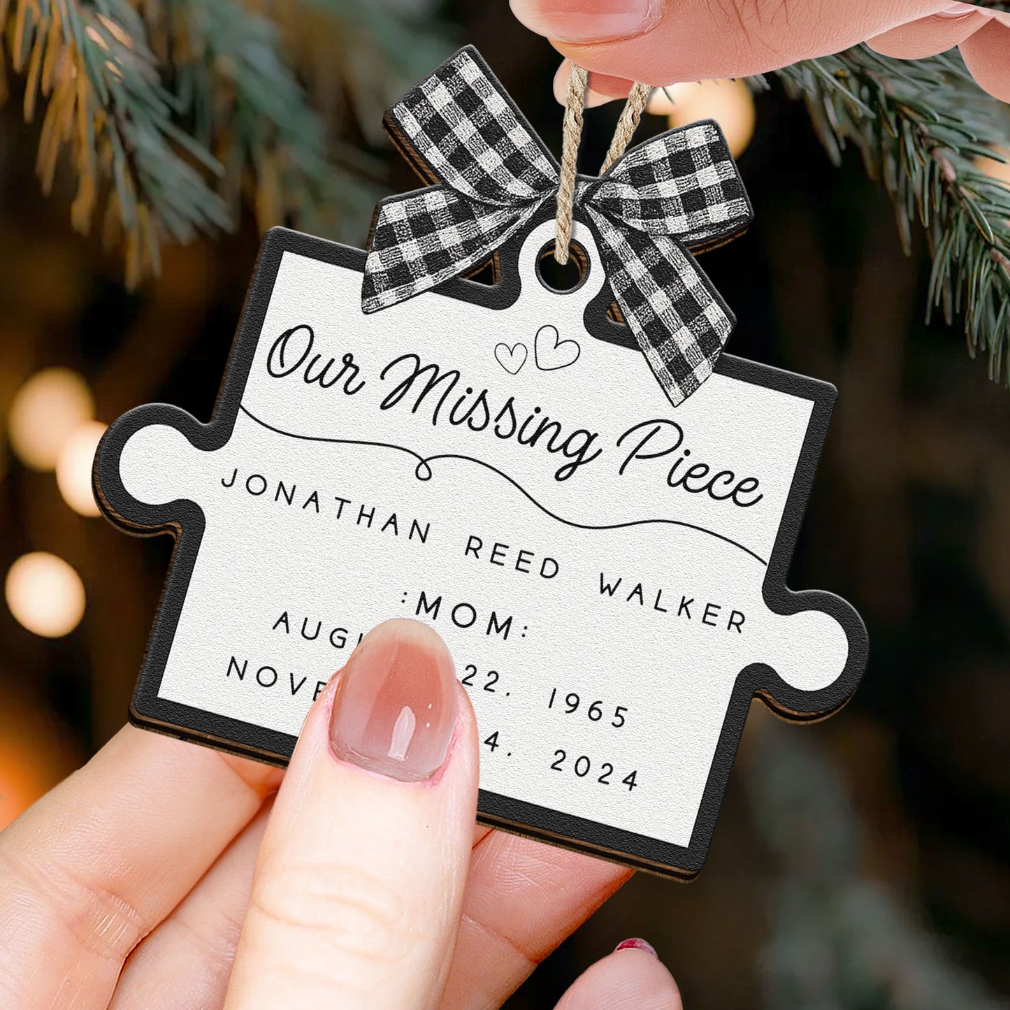 Our Missing Piece - Personalized Wooden Ornament